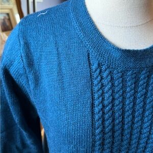Soft surroundings, knit sweater, large, cozy, warm, royal blue